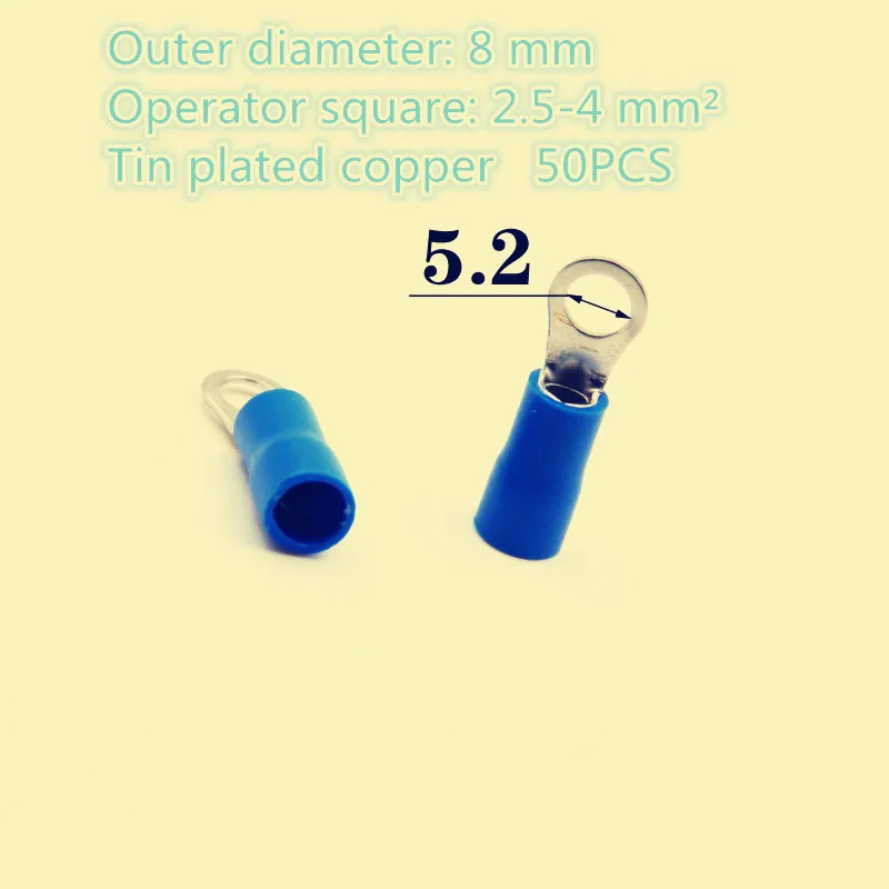 50PCS YT607 RV3.5-5 Wire terminals Tin Plated Copper Blue Wire connector 2.5-4 MM2 Cable was Applicable 5mm Aperture
50PCS YT607 RV3.5-5 Wire terminals Tin Plated Copper Blue Wire connector 2.5-4 MM2 Cable was Applicable 5mm Aperture