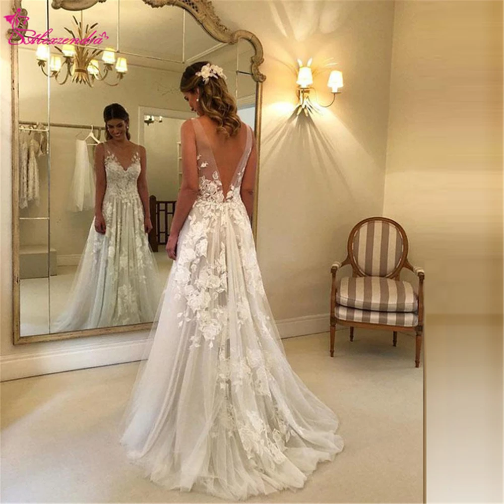Alexzendra New Wedding Dress Beach 2019 V Back Boho Simple Bride Gown Plus Size Customize
Alexzendra New Wedding Dress Beach 2019 V Back Boho Simple Bride Gown Plus Size Customize