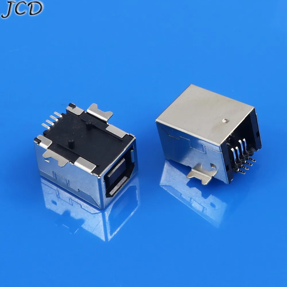 JCD 180 degree Type B Female SMT USB-B SMD USB-BF For fax communication interface
JCD 180 degree Type B Female SMT USB-B SMD USB-BF For fax communication interface
