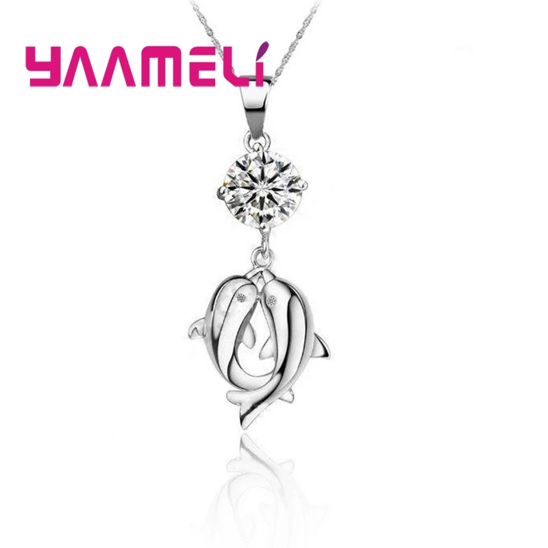 New Elegant 925 Sterling Silver Love Double Dolphins Jump Pendant Necklace Jewelry For Women Lady Wedding Prom Party
New Elegant 925 Sterling Silver Love Double Dolphins Jump Pendant Necklace Jewelry For Women Lady Wedding Prom Party