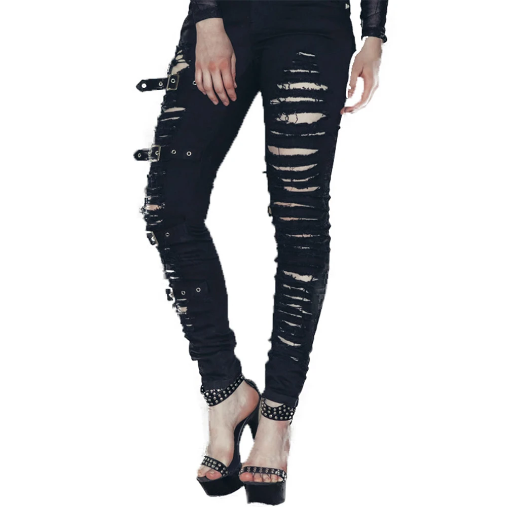 Hot Fashion Ladies/Female Cotton Denim Ripped Hole Punk Cut-out Women Sexy Skinny pants Jeans Casual Trousers
Hot Fashion Ladies/Female Cotton Denim Ripped Hole Punk Cut-out Women Sexy Skinny pants Jeans Casual Trousers