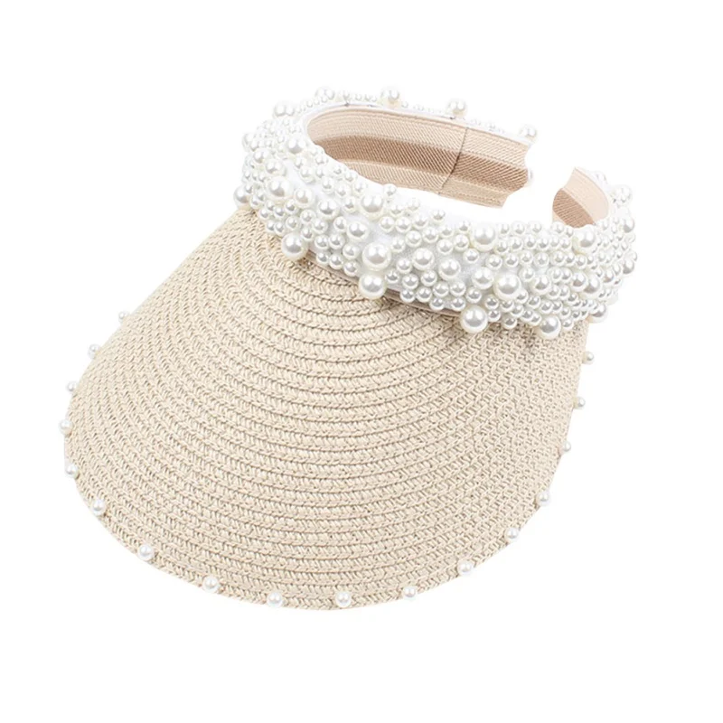 Summer Women Pearl Headband Hat Raffia Visor Caps For Girls Beach Hats Braided Fashion Cap Lady Summer Straw Sun Hat New
Summer Women Pearl Headband Hat Raffia Visor Caps For Girls Beach Hats Braided Fashion Cap Lady Summer Straw Sun Hat New