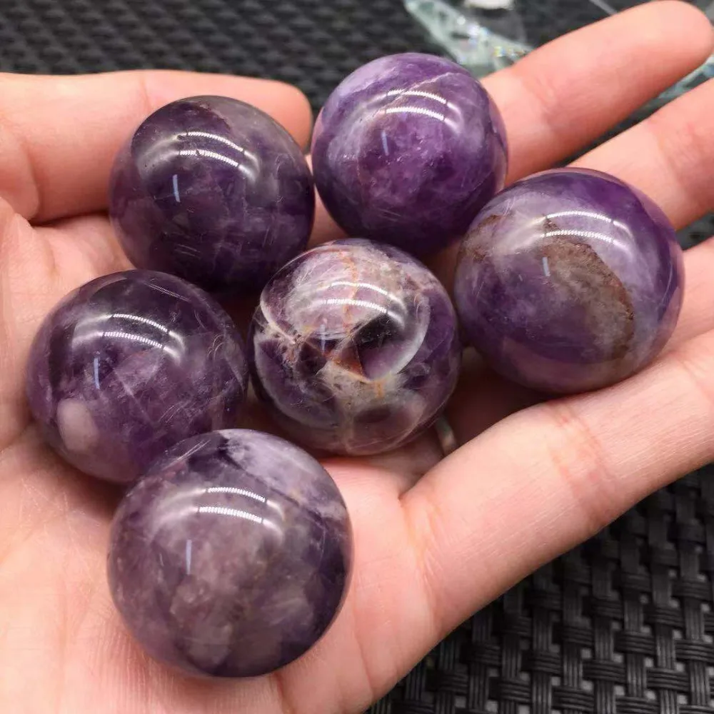 NATURAL 7 Star Amethyst &Rose Quartz Crystal Sphere Ball