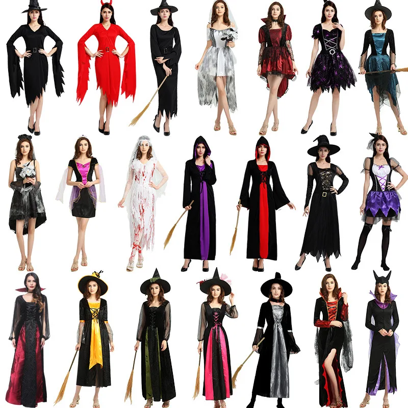 Witch Cosplay Clothes Vampire Costume Queen's Long Dresses Women Halloween Party Clothing Adult Stage Performance Suits
Witch Cosplay Clothes Vampire Costume Queen's Long Dresses Women Halloween Party Clothing Adult Stage Performance Suits