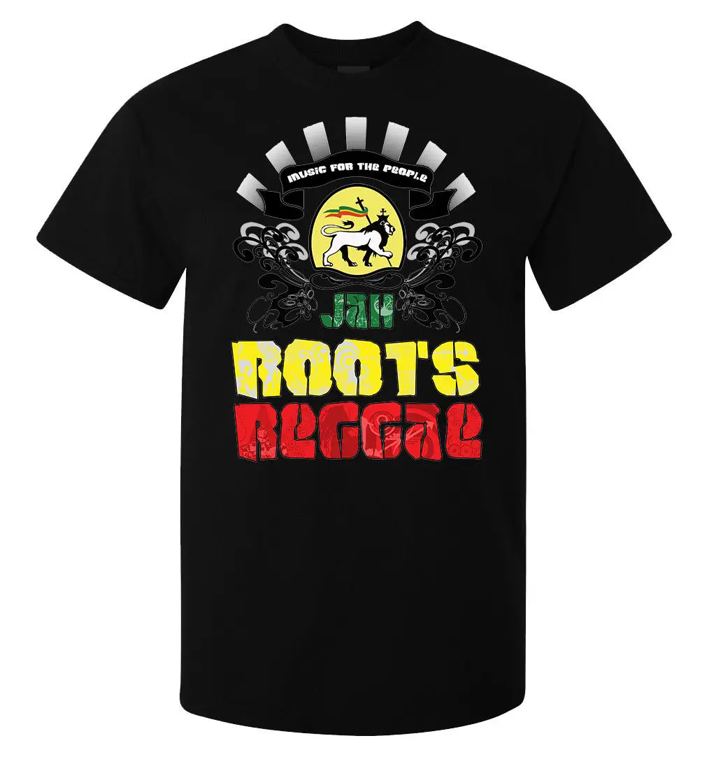 Jah roots регги музыка для людей Лев Иуды Арт Мужская футболка черный топ крутая
