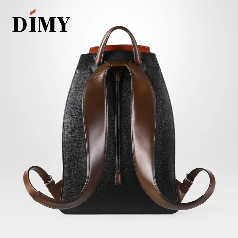 DIMY Hand Patina mochila мужской кожаный рюкзак из телячьей кожи с роскошным принтом