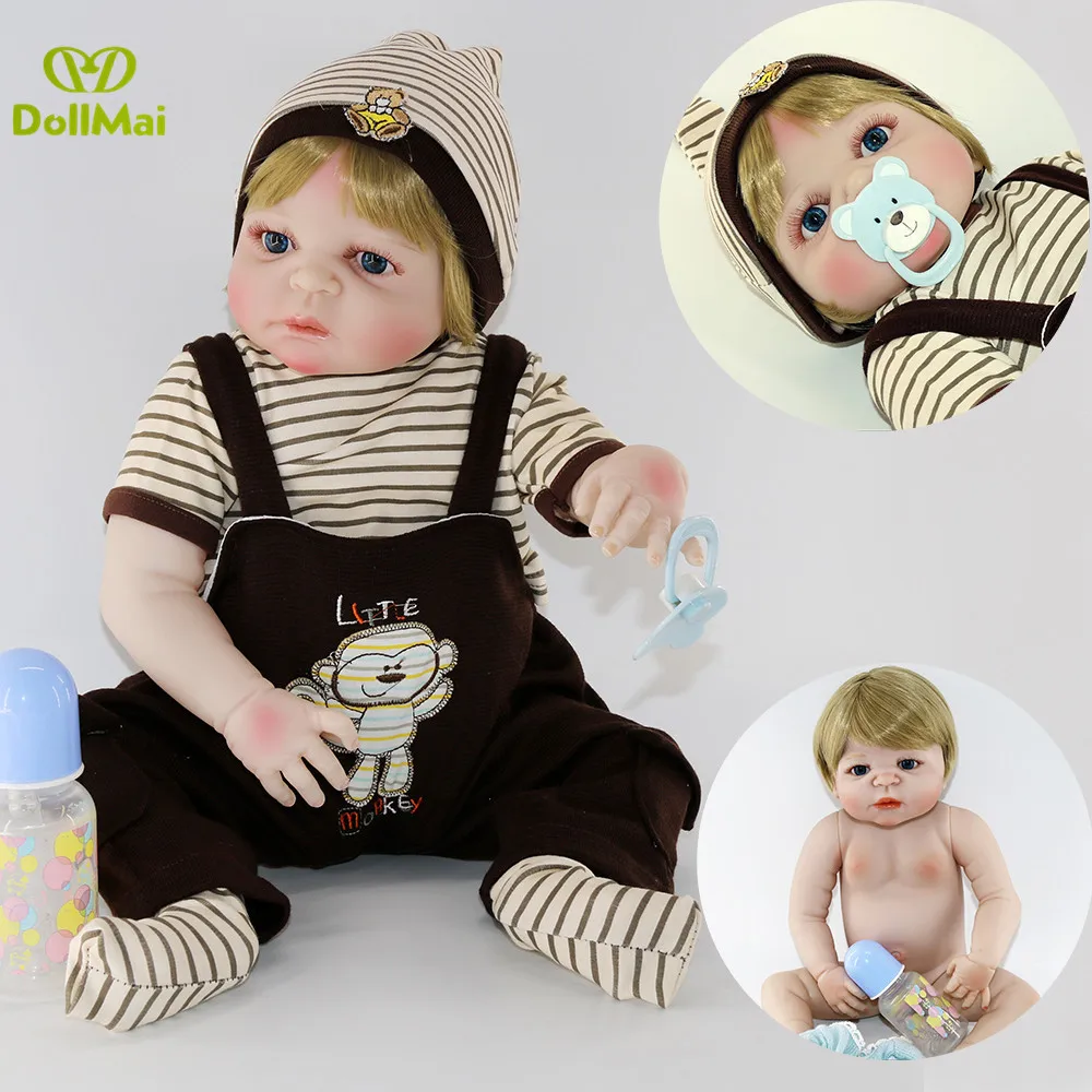 23"57cm whole silicone reborn baby boy dolls toys child birthday gift blond hair Bebes reborn menino corpo de silicone inteiro
23"57cm whole silicone reborn baby boy dolls toys child birthday gift blond hair Bebes reborn menino corpo de silicone inteiro