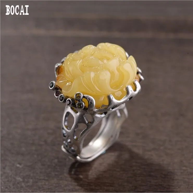 Real S925 solid sterling silver Vintage craft female models peony rich flowers beeswax adjustable ring
Real S925 solid sterling silver Vintage craft female models peony rich flowers beeswax adjustable ring