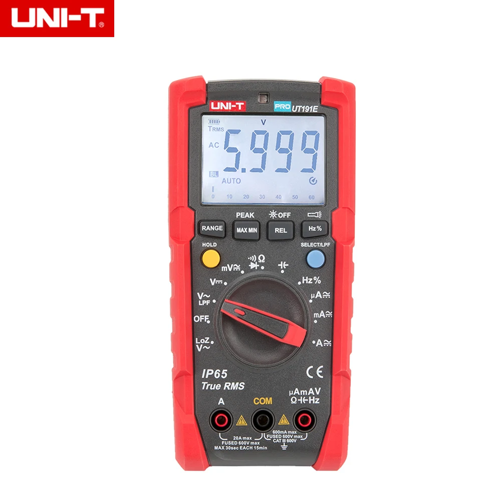 UNI-T UT191E/UT191T Industrial Digital Multimeter True RMS DMM 20A Ammeter 600V Volt ACV LoZ LPF Tester
UNI-T UT191E/UT191T Industrial Digital Multimeter True RMS DMM 20A Ammeter 600V Volt ACV LoZ LPF Tester