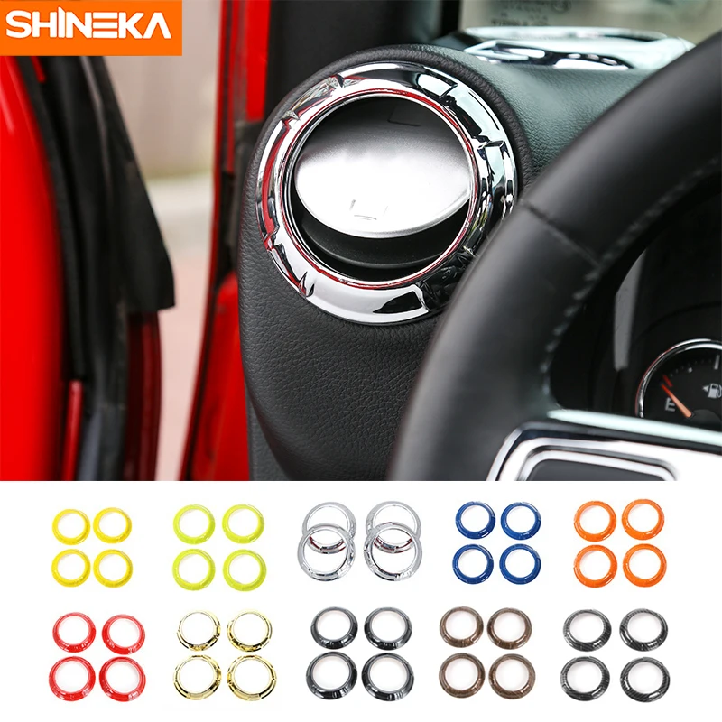 SHINEKA ABS Car Interior Air Condition Outlet Vent Decoration Cover Trim Ring Stickers For Jeep Wrangler 2011-2016 Car Styling
SHINEKA ABS Car Interior Air Condition Outlet Vent Decoration Cover Trim Ring Stickers For Jeep Wrangler 2011-2016 Car Styling