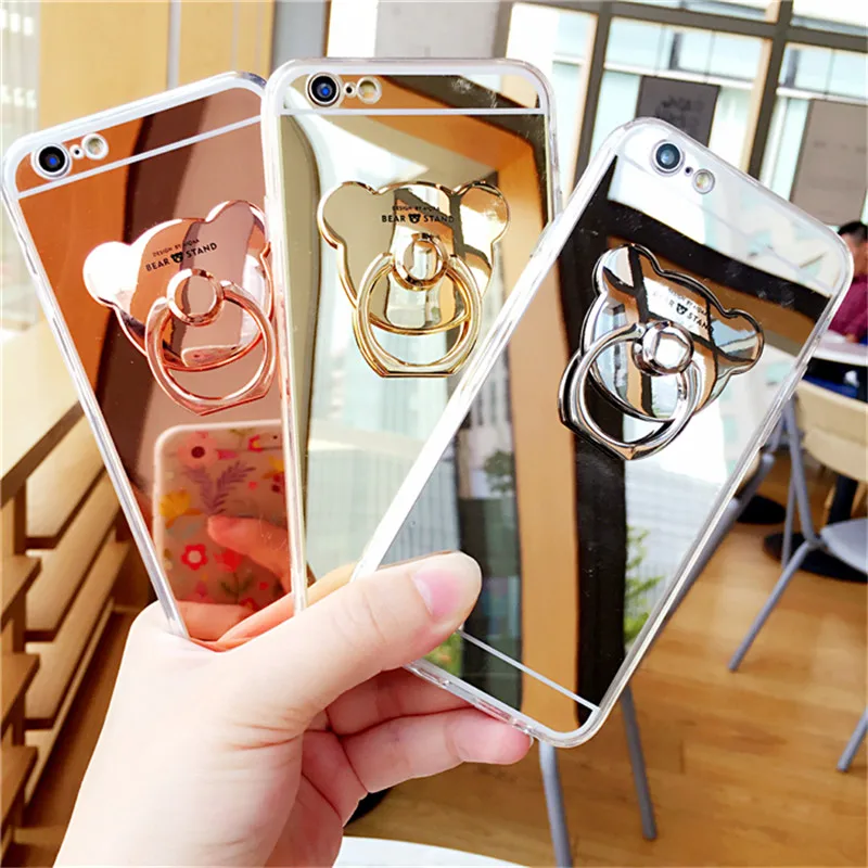 Зеркальный держатель для смартфона Ayeena iPhone 7 6 6s 8Plus X откидная подставка чехол