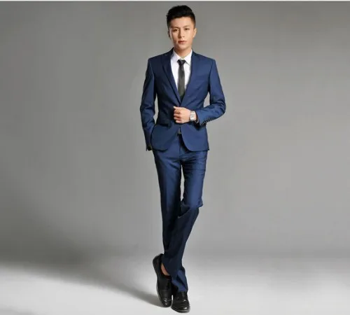 Мужские облегающие костюмы из 2 предметов, королевский синий официальный костюм для жениха, мужские деловые повседневные Свадебные Дизайне... 
Мужские облегающие костюмы из 2 предметов, королевский синий официальный костюм для жениха, мужские деловые повседневные Свадебные Дизайне...