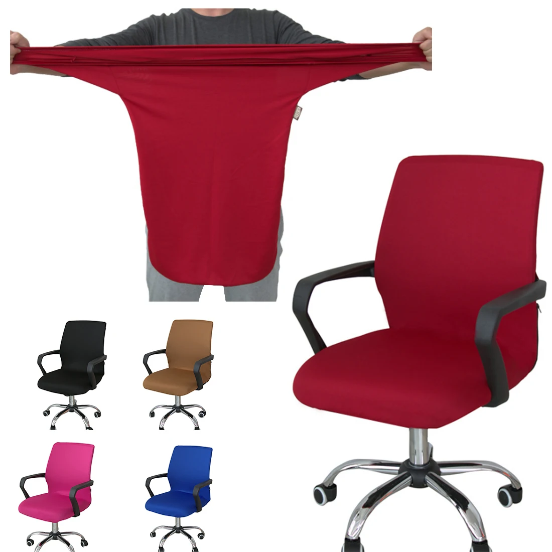 3 Sizes Polyester Office Chair Cover Elastic Computer Dining Chair Cover Washable Removable Rotating Black Red Blue Brown
3 Sizes Polyester Office Chair Cover Elastic Computer Dining Chair Cover Washable Removable Rotating Black Red Blue Brown