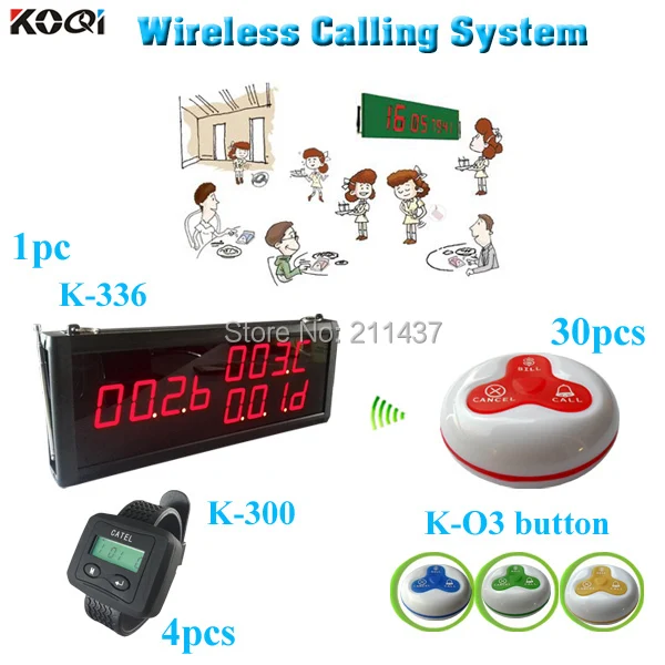 Number calling system 30 table calls with 4 wrist watches as receivers and a monitor to see what tables are all calling
Number calling system 30 table calls with 4 wrist watches as receivers and a monitor to see what tables are all calling