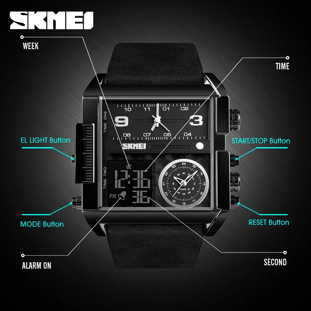 SKMEI мужские часы Лидирующий бренд Роскошные военные Креативные Часы Мужские