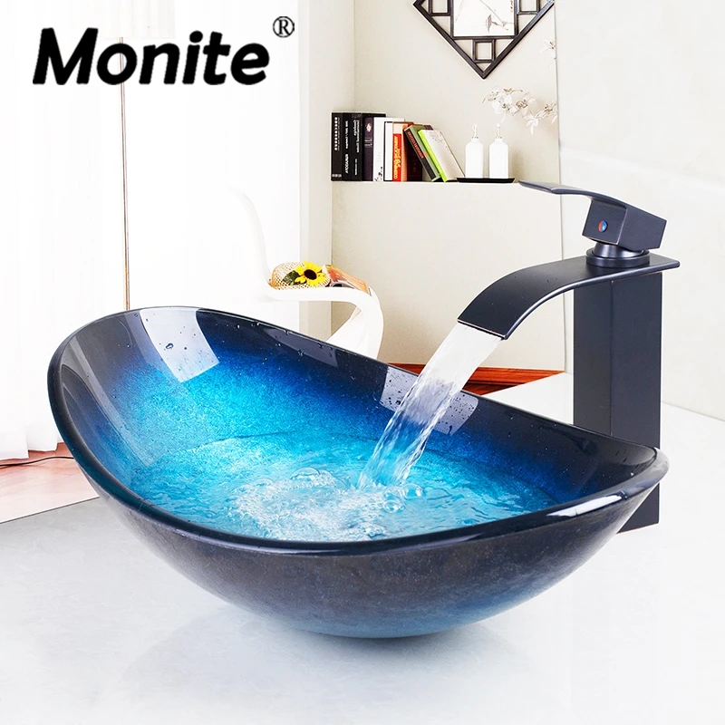 Monite Fast Free Shipping Bathroom Unit Cloakroom Wash Basin Sink Bowl with ORB Mixer Faucet Tap Bule Glass Basin Sink
Monite Fast Free Shipping Bathroom Unit Cloakroom Wash Basin Sink Bowl with ORB Mixer Faucet Tap Bule Glass Basin Sink