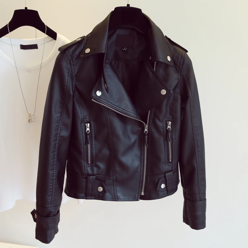 Female Spring Autumn PU Leather Jacket Biker Coat Faux Leather Jackets Black Pink Rivet Zipper Motorcycle Jackets Basic Outwear
Female Spring Autumn PU Leather Jacket Biker Coat Faux Leather Jackets Black Pink Rivet Zipper Motorcycle Jackets Basic Outwear