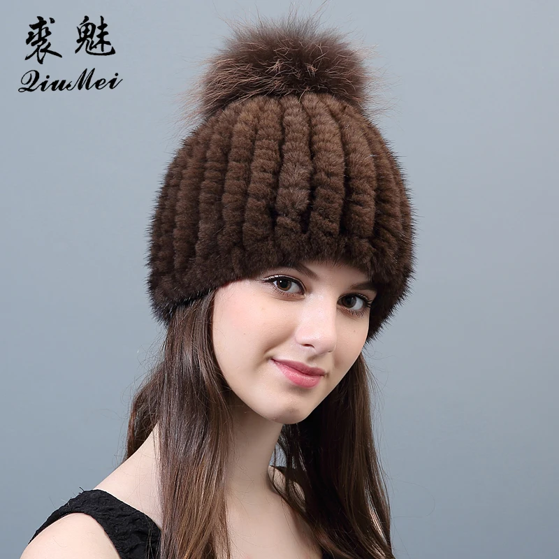 Fur Cap Hats Real Mink Winter 2018 Luxury Hat Casual Mink Fur Hats Female Knitted With Raccoon Fur Pompom Women's Beanie Hats
Fur Cap Hats Real Mink Winter 2018 Luxury Hat Casual Mink Fur Hats Female Knitted With Raccoon Fur Pompom Women's Beanie Hats