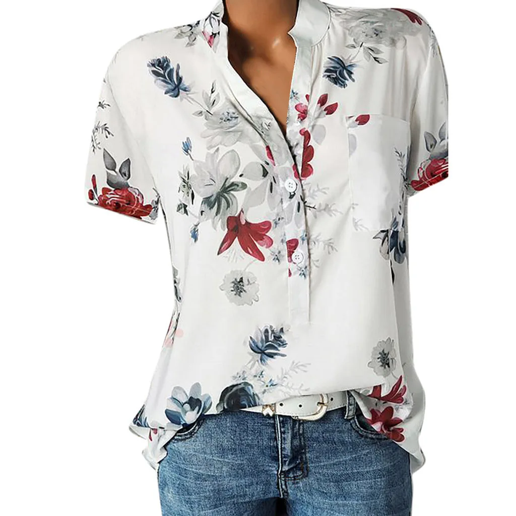Plus Size 5XL Women Tops and Blouse 2019 Summer Top short Sleeve Floral Print V-neck Blouses Female Casual Slim Shirts Top Blusa
Plus Size 5XL Women Tops and Blouse 2019 Summer Top short Sleeve Floral Print V-neck Blouses Female Casual Slim Shirts Top Blusa