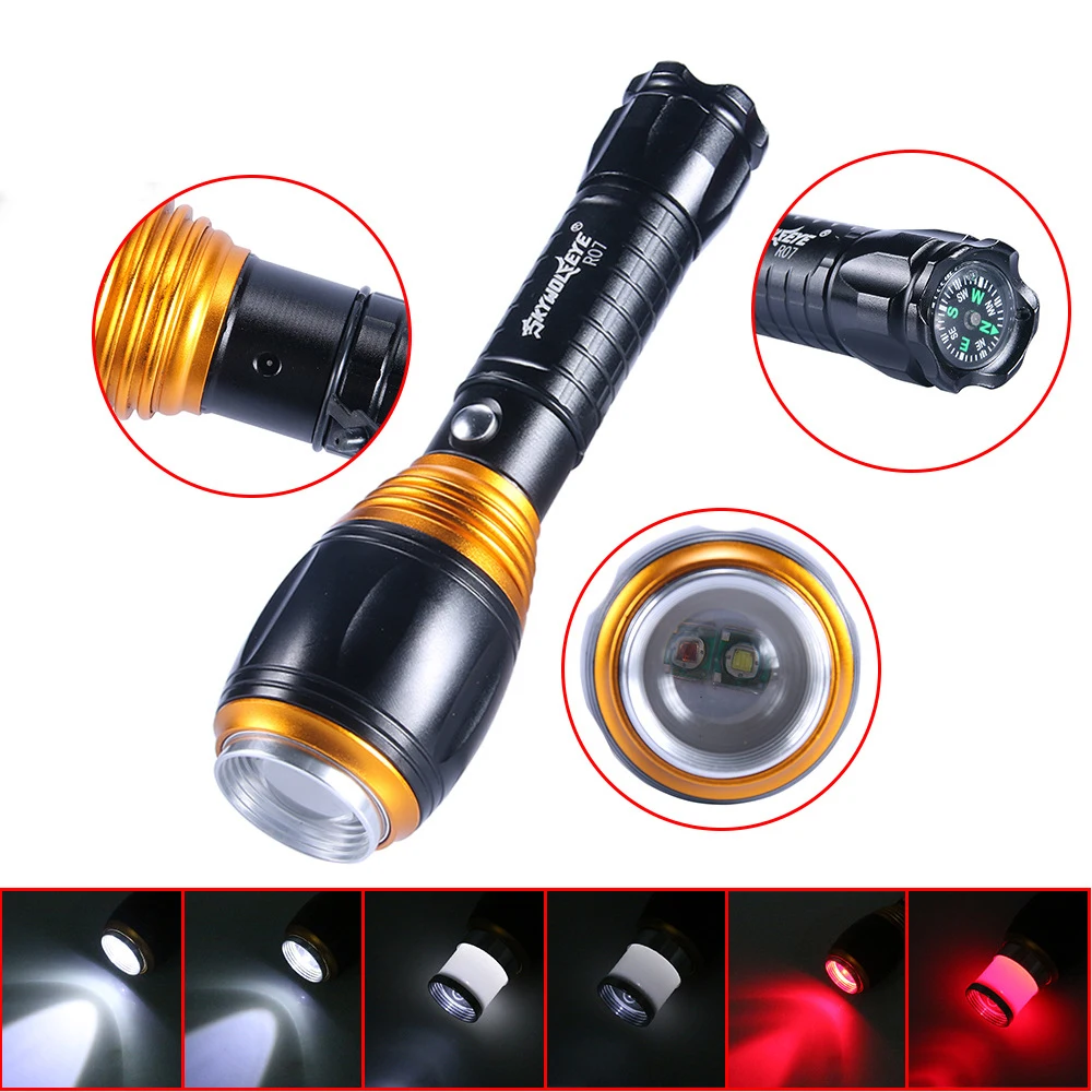 

500LM USB Rechargeable Flashlight XPE Led Flashlights Zoomable 5 modes torch for 18650 or AAA Battery using for Camping Fishing