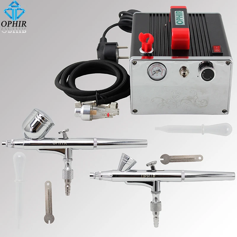 OPHIR Body Paint 2x Dual-Action Airbrush Kit with Air Compressor for Nail Art Make-up Model Paint Air Brush Gun _AC091+004A+073
OPHIR Body Paint 2x Dual-Action Airbrush Kit with Air Compressor for Nail Art Make-up Model Paint Air Brush Gun _AC091+004A+073
