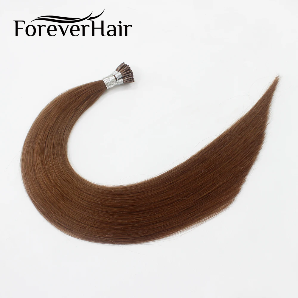 FOREVER HAIR 0 8 г/локон 20 "Remy Предварительно скрепленные человеческие волосы для