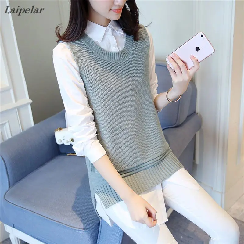 Spring new round knitting vest female vest Slim was thin outside the round neck sweater vest sleeveless coat tide career
Spring new round knitting vest female vest Slim was thin outside the round neck sweater vest sleeveless coat tide career