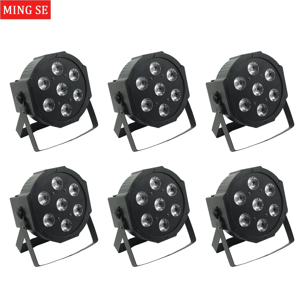 6 шт./лот 25 Угловые большие линзы 7x18 Вт led Par огни RGBWA UV 6in1 плоские par dmx512 дискотечные