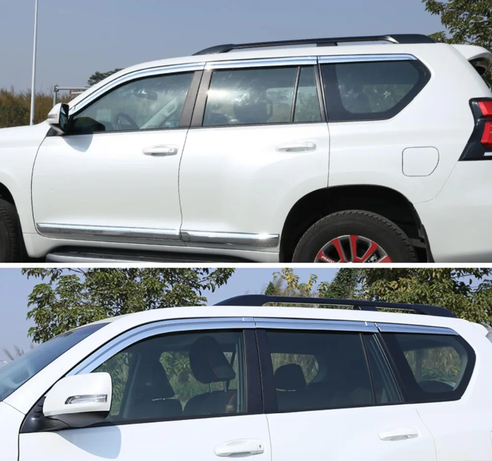 ABS Chrome plastic Window Visor Vent Shades Sun Rain Guard car accessories For Toyota Land Cruiser Prado 2010-2018 car styling
ABS Chrome plastic Window Visor Vent Shades Sun Rain Guard car accessories For Toyota Land Cruiser Prado 2010-2018 car styling