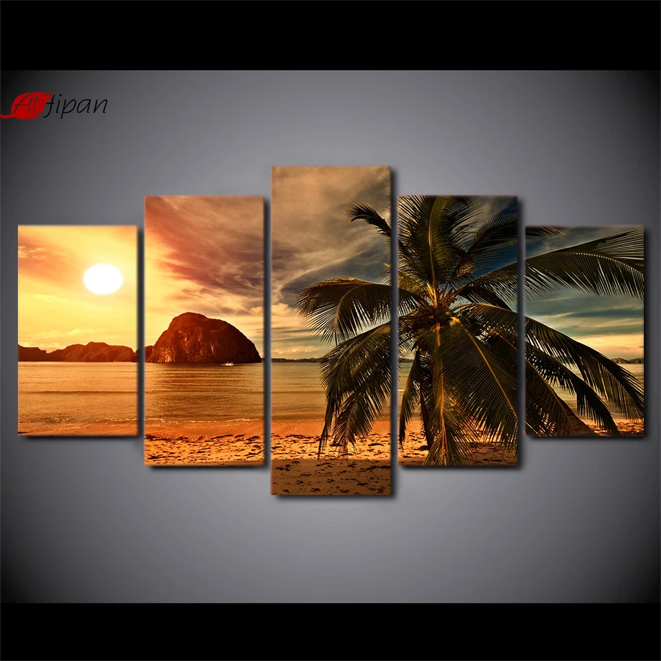 HD Home Decoration Canvas Poster Wall Art Modern 5 Panel Tropical Beach Palm Tree Living Room Printed Pictures Painting Frame
HD Home Decoration Canvas Poster Wall Art Modern 5 Panel Tropical Beach Palm Tree Living Room Printed Pictures Painting Frame