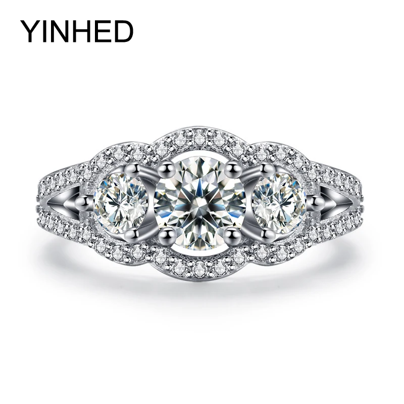 Женское Обручальное Кольцо YINHED, обручальное кольцо из 100% чистого серебра 925 пробы с тремя камнями и фианитом, ювелирное изделие ZR290
Женское Обручальное Кольцо YINHED, обручальное кольцо из 100% чистого серебра 925 пробы с тремя камнями и фианитом, ювелирное изделие ZR290