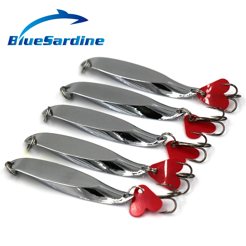 BlueSardine 10 шт. приманки в виде ложки металлические рыболовные жесткая приманка для