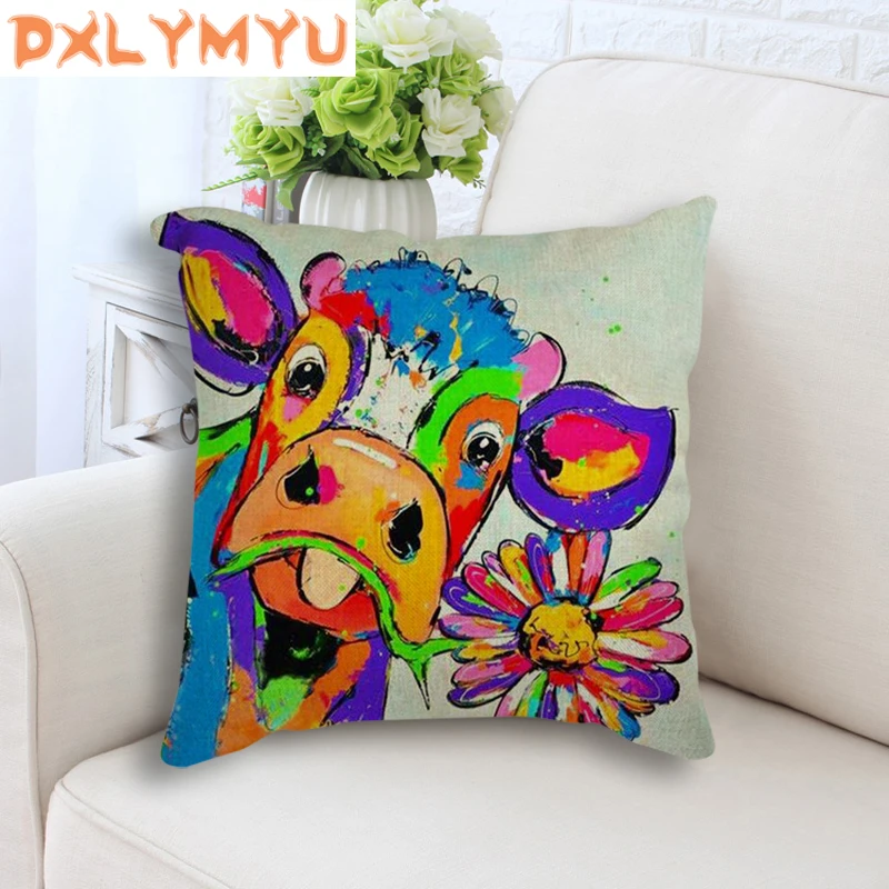 Car Backrest Colorful Cushion Decorative Seat Linen Cushions Sofa Home Decor Oil Painting Cow Printed Throw Pillow Nordic Style
Car Backrest Colorful Cushion Decorative Seat Linen Cushions Sofa Home Decor Oil Painting Cow Printed Throw Pillow Nordic Style