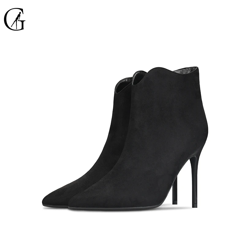 GOXEOU Women's Ankle Boots Flock Black Camel Grey Wine Red Pointed Toe Wavy Lace Thin Heels Party Fashion Lady Shoes Size 32-46
GOXEOU Women's Ankle Boots Flock Black Camel Grey Wine Red Pointed Toe Wavy Lace Thin Heels Party Fashion Lady Shoes Size 32-46