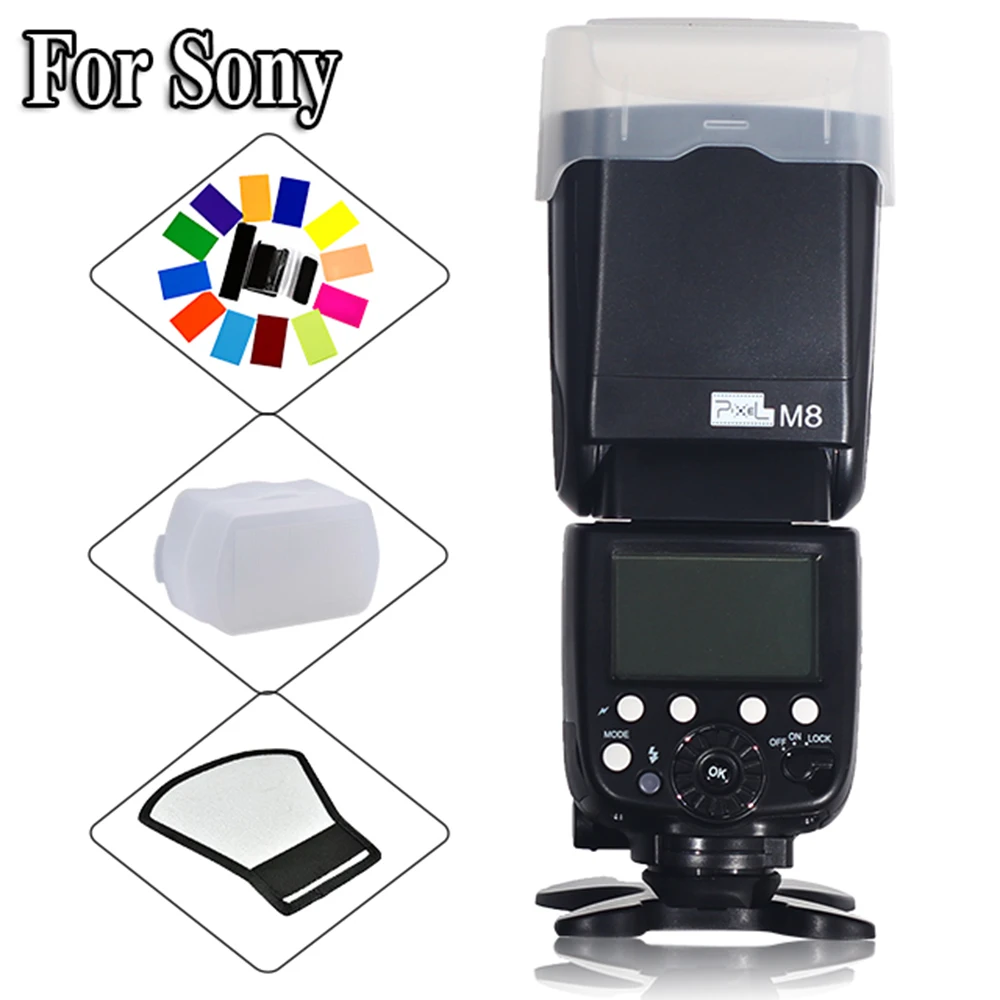 PIXEL M8 2 4G беспроводной ЖК дисплей экран Универсальная вспышка Speedlite GN60 M/MUL для sony