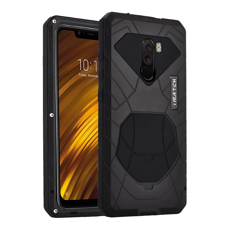 Чехол для Xiaomi POCOPHONE F1 POCO авиационный алюминиевый сплав металл + силикагель задняя