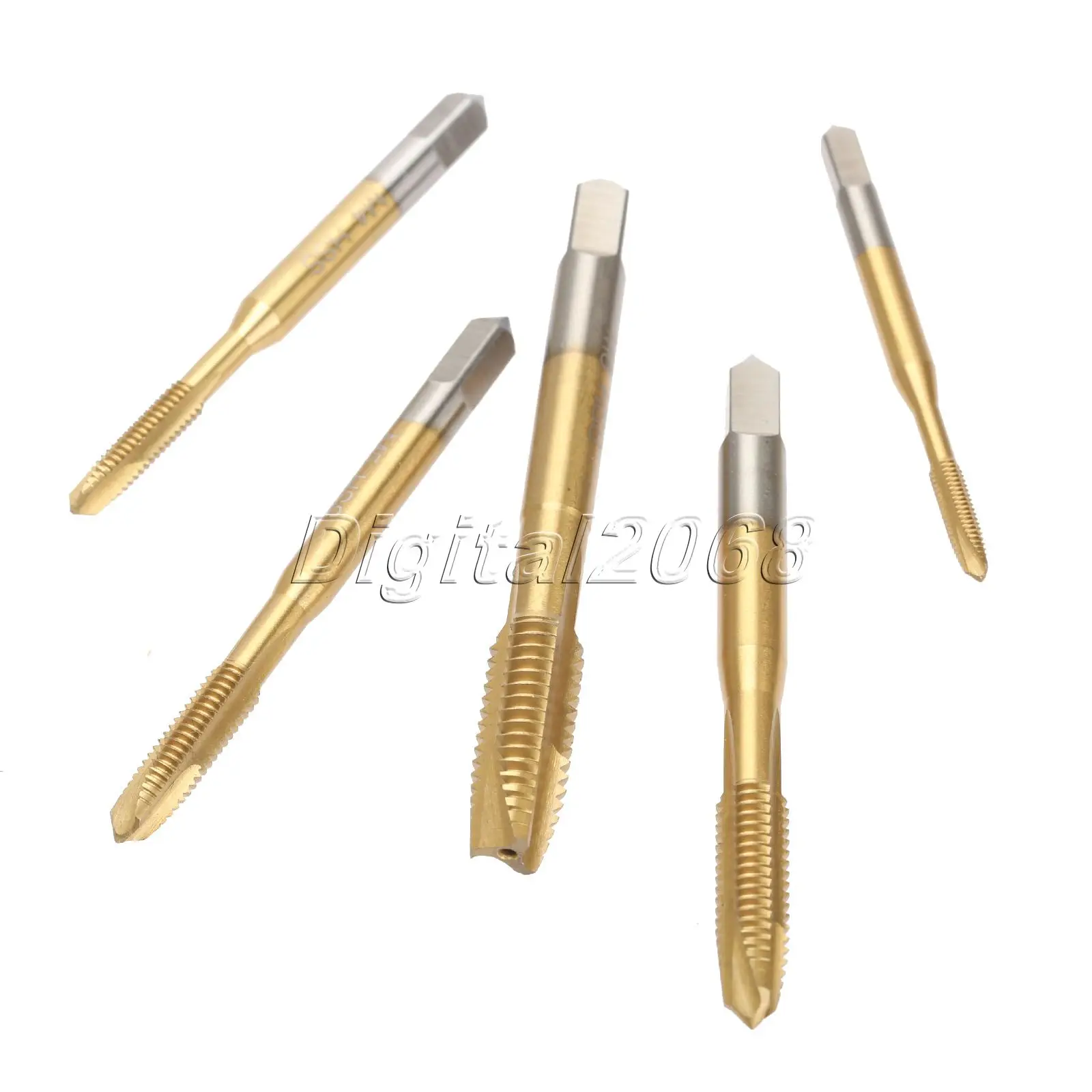 5pcs Drilling Tapping Machine Titanium Coated HSS Spiral Point Tap Flute Thread Metric Machine Screw Tap M3-M8 M3 M4 M5 M6 M8
5pcs Drilling Tapping Machine Titanium Coated HSS Spiral Point Tap Flute Thread Metric Machine Screw Tap M3-M8 M3 M4 M5 M6 M8