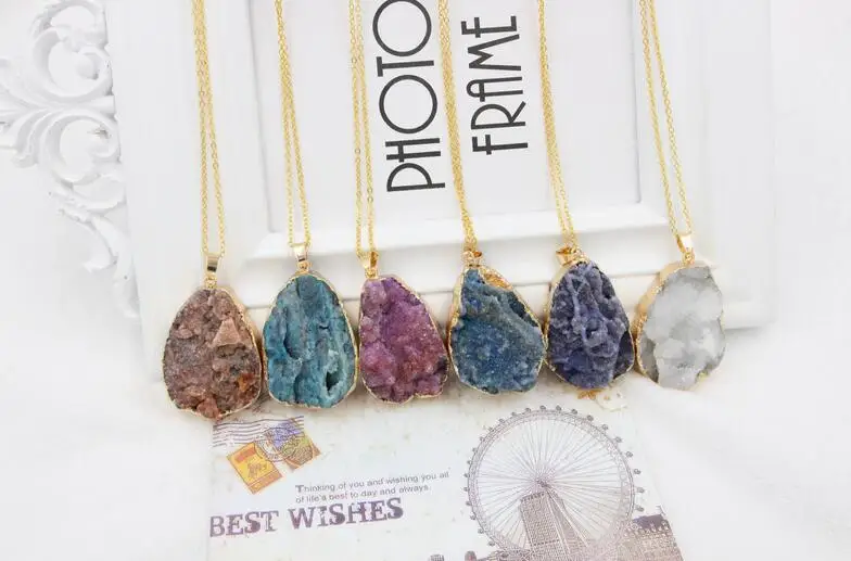 1pc Natural Geode Pendant Drusy Pendant Geode Stone Connecter for Jewelry Handmade chakra stone healing crystals
1pc Natural Geode Pendant Drusy Pendant Geode Stone Connecter for Jewelry Handmade chakra stone healing crystals
