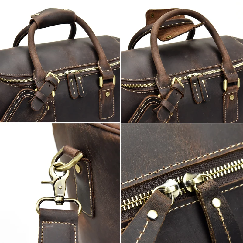 Genuine leather Men travel duffel Zipper around thick cow leather travel bag vintage Real leather weekend bag brown luggage case
Genuine leather Men travel duffel Zipper around thick cow leather travel bag vintage Real leather weekend bag brown luggage case