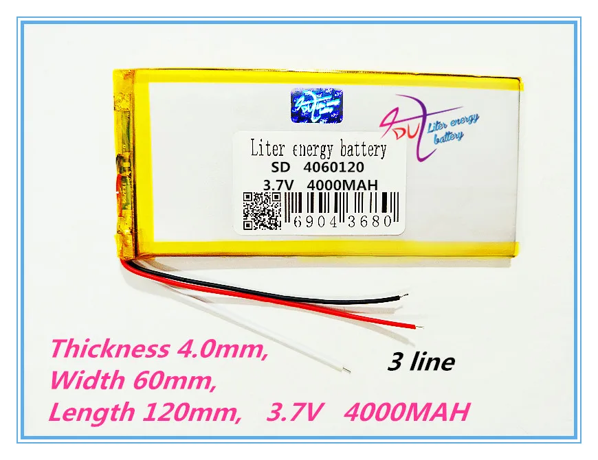 3 line 4060120 3.7 V lithium polymer battery 4060120 tablet battery 4000 mah mobile power
3 line 4060120 3.7 V lithium polymer battery 4060120 tablet battery 4000 mah mobile power