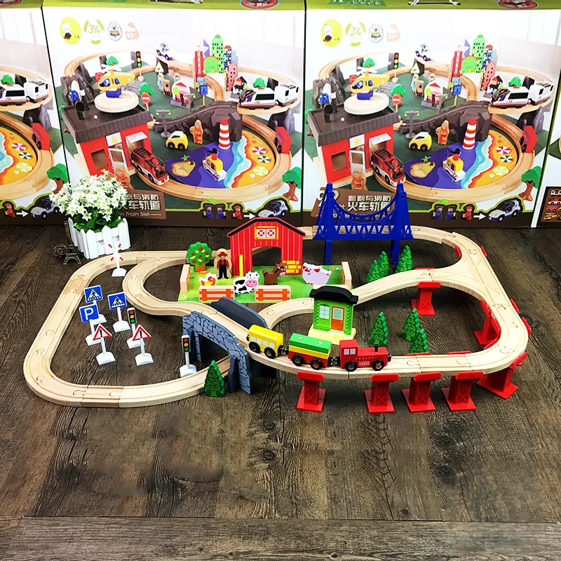 2019 Hot Selling 82 Pcs Wooden Train Track Set Beech Rail Car Track Assembled Model Building Blocks Puzzle Toy for Children
2019 Hot Selling 82 Pcs Wooden Train Track Set Beech Rail Car Track Assembled Model Building Blocks Puzzle Toy for Children