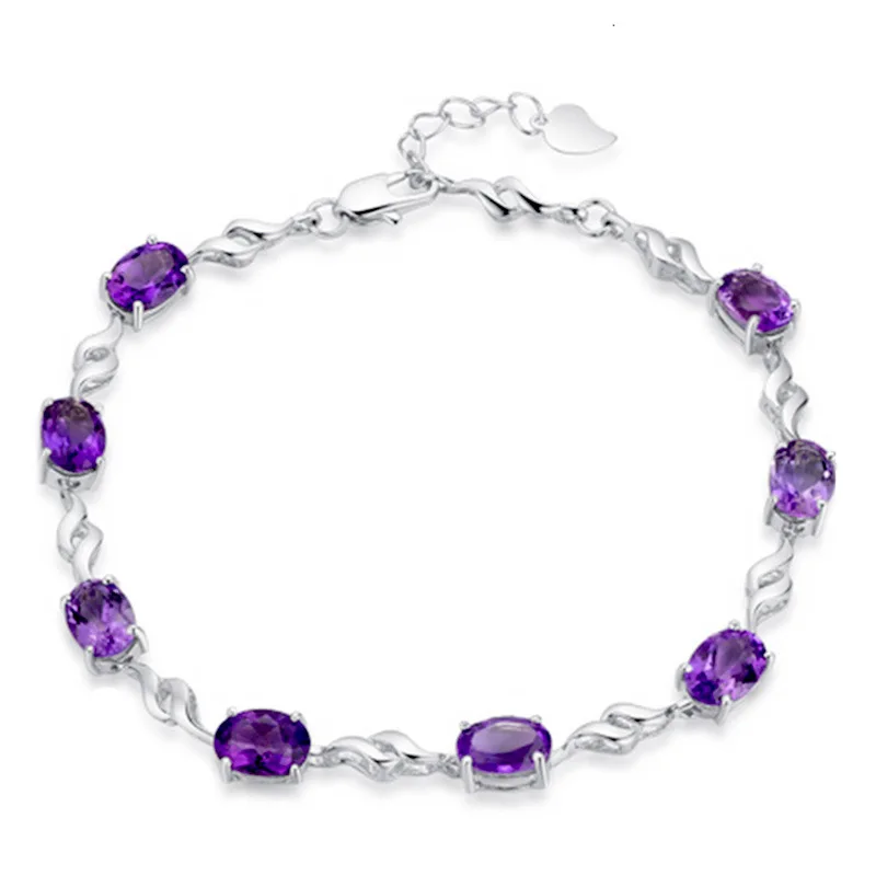 Fashion Purple Crystal Platinum Plated Ladies Jewelry No Fade Female Bracelet Drop Shipping Birthday Gift
Fashion Purple Crystal Platinum Plated Ladies Jewelry No Fade Female Bracelet Drop Shipping Birthday Gift