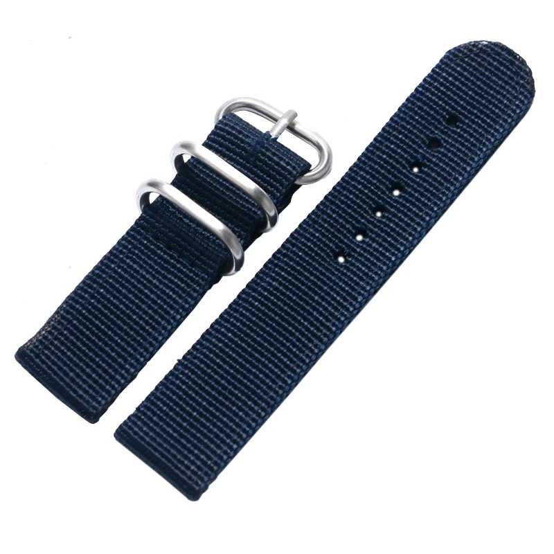 20&22mm Military Nylon Fabric Canvas Wrist Band Strap Stainless Steel Black/Silver Pin Buckle 5 Colors Men Women Watch Replace | Наручные
