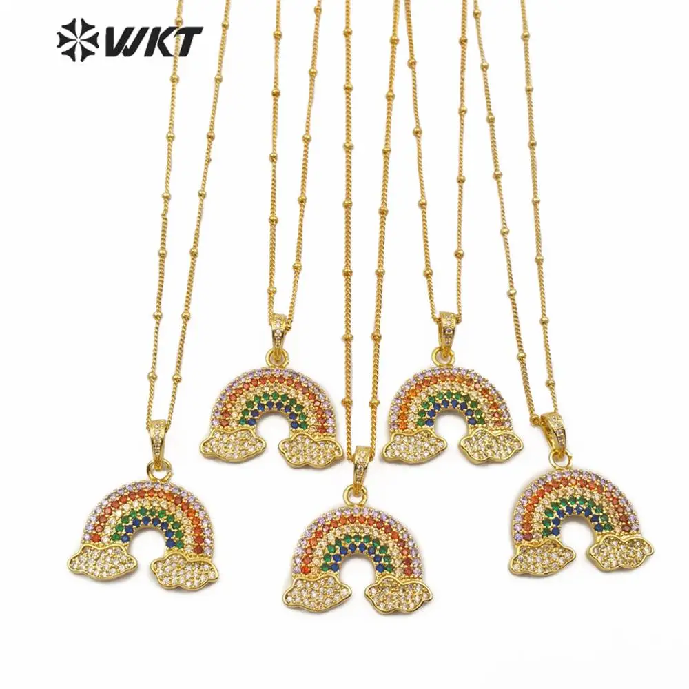 WT-MN951 Rainbow Clouds Gold Necklace Polychrome Cubic Zirconia Pave Pendant Necklace Women Fashion Necklace Jewelry
WT-MN951 Rainbow Clouds Gold Necklace Polychrome Cubic Zirconia Pave Pendant Necklace Women Fashion Necklace Jewelry