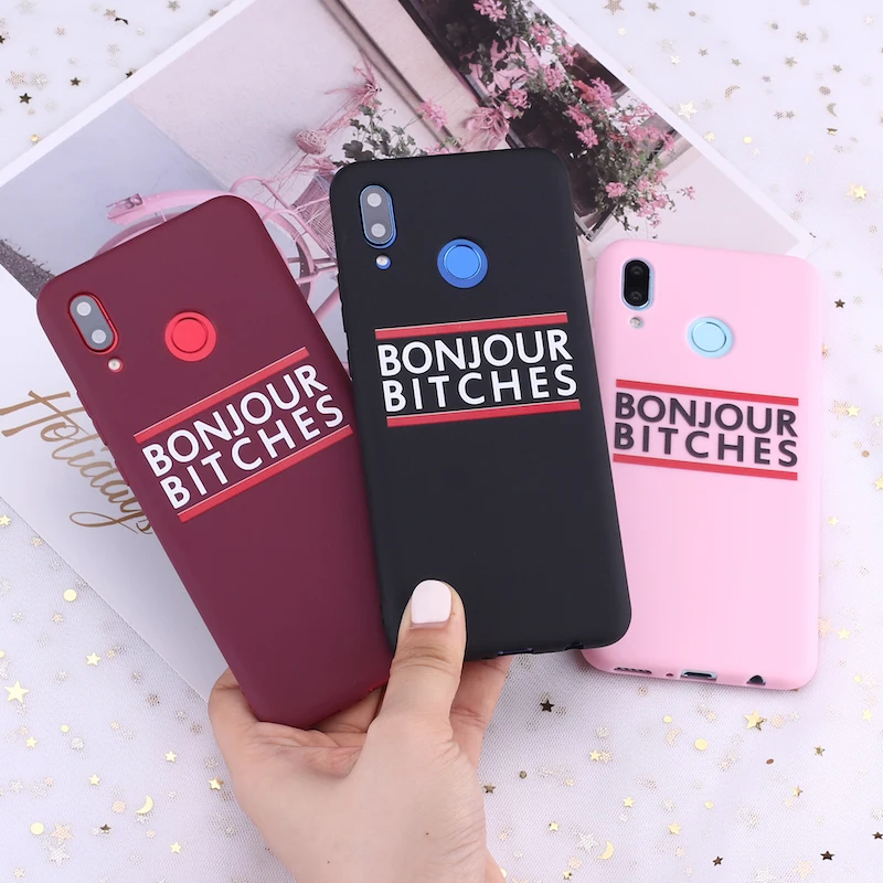 Для Samsung A41 S8 S9 S10 S10e S20 Plus Note 9 10 A7 A8 Bonjour Bitch Quotes Funny Candy силиконовый чехол для телефона