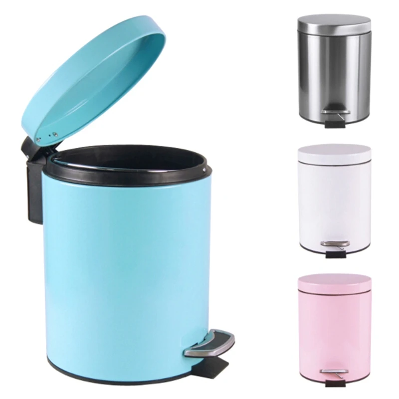 Trash can Household stainless steel trash can Office foot flip double-layer color trash can health bucket 3
Trash can Household stainless steel trash can Office foot flip double-layer color trash can health bucket 3