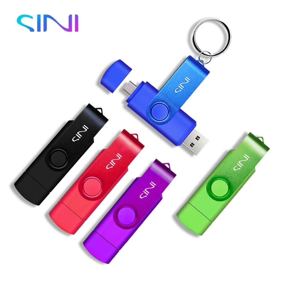SINI OTG USB flash 8g 16g 32g 128g usb 2 0 memory stick 64gb pendrive metal cle drive Внешний накопитель для