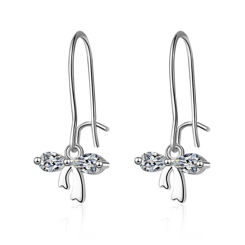 KOFSAC New Fashion 925 Sterling Silver Earring Elegant Cute Crystal Bowknot Earrings For Women Party Ear Hook Girl Jewelry Gifts
KOFSAC New Fashion 925 Sterling Silver Earring Elegant Cute Crystal Bowknot Earrings For Women Party Ear Hook Girl Jewelry Gifts