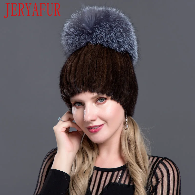 JERYAFUR Russian fashion mink fox fur hat fashion winter women's mink fur cap ski cap fur cap
JERYAFUR Russian fashion mink fox fur hat fashion winter women's mink fur cap ski cap fur cap