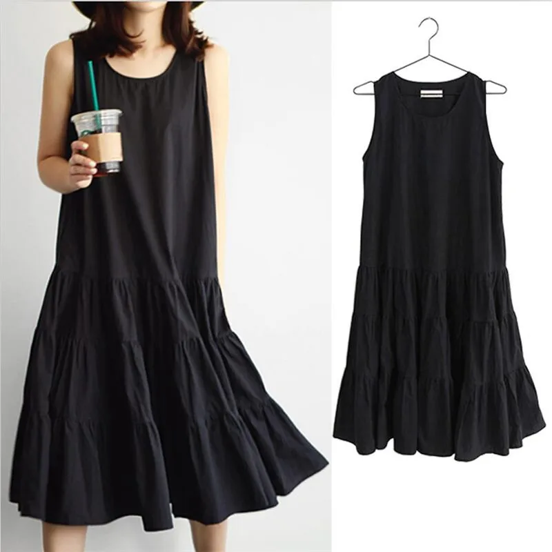 Thin Cotton and Linen Women Tank Dress Casual Loose Preppy Style Solid Sleeveless O-Neck Dress Vestido Dress -
Thin Cotton and Linen Women Tank Dress Casual Loose Preppy Style Solid Sleeveless O-Neck Dress Vestido Dress -